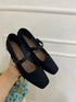 Ladies Casual Close Toe Buckle Low Block Heel